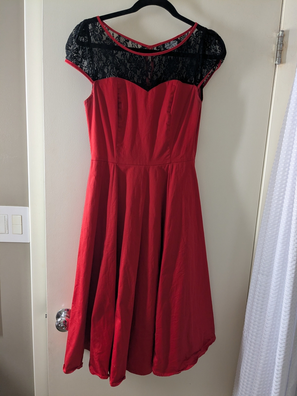 Hearts & Roses Red Retro Fit And Flare Dress